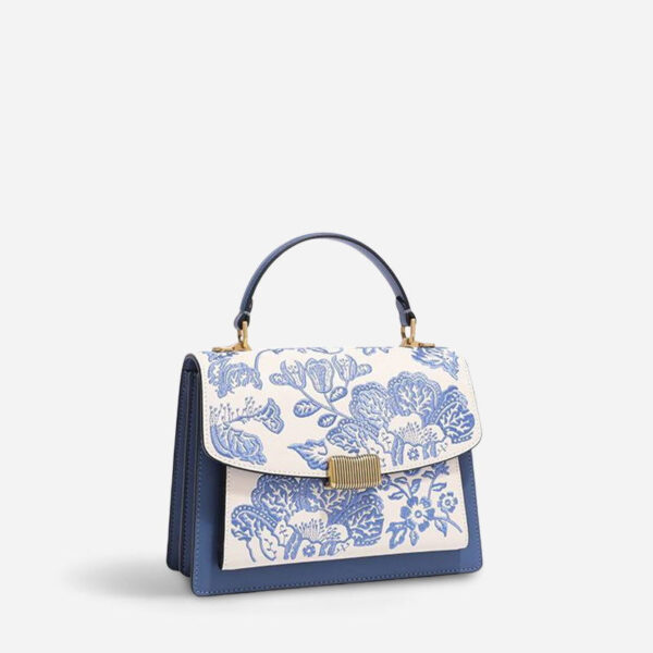 Embroidery Leather Peony Clutch Bag New Chinese Style Handbag - Image 15