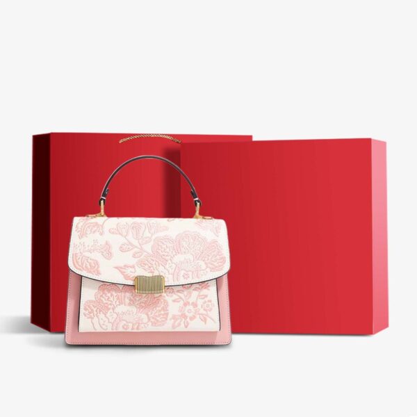 Embroidery Leather Peony Clutch Bag New Chinese Style Handbag - Image 17