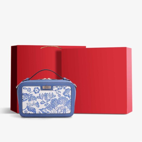 Embroidery Leather Peony Square Shoulder Bag Designer Handbag - Image 12