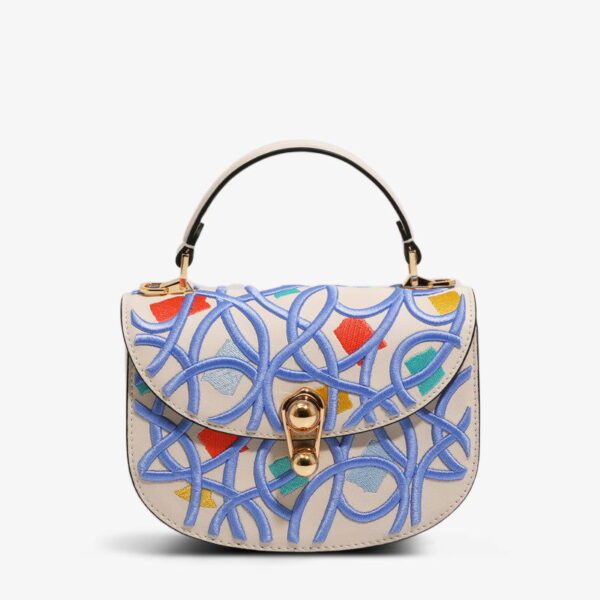 Embroidery Leather Saddle Handbag Fantastical Masterpiece