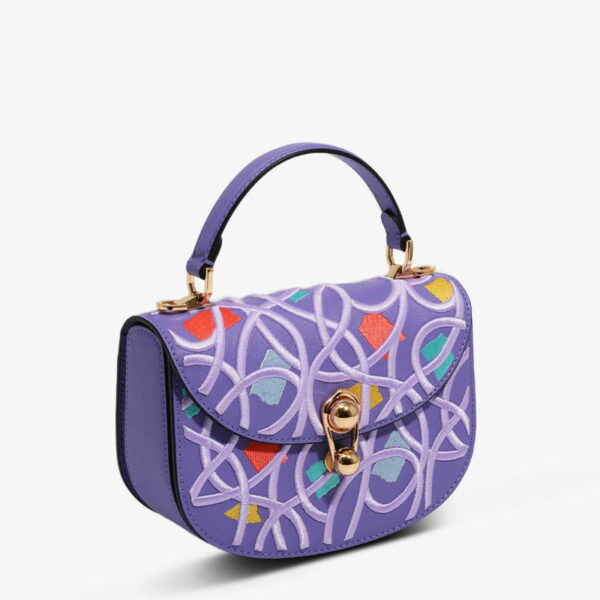 Embroidery Leather Saddle Handbag Fantastical Masterpiece - Image 4