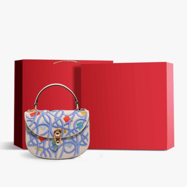 Embroidery Leather Saddle Handbag Fantastical Masterpiece - Image 7