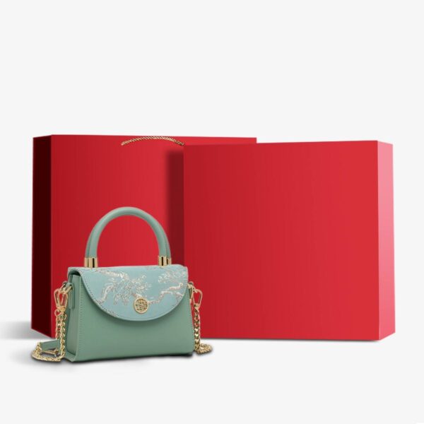 Embroidery Leather Shoulder Handbag Luxury Jacquard - Image 6