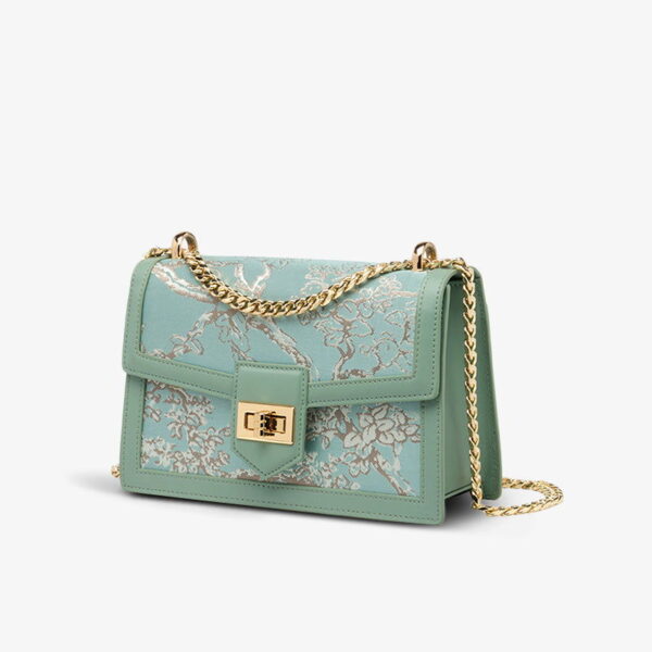 Embroidery Leather Shoulder Square Handbag Sacred Tree