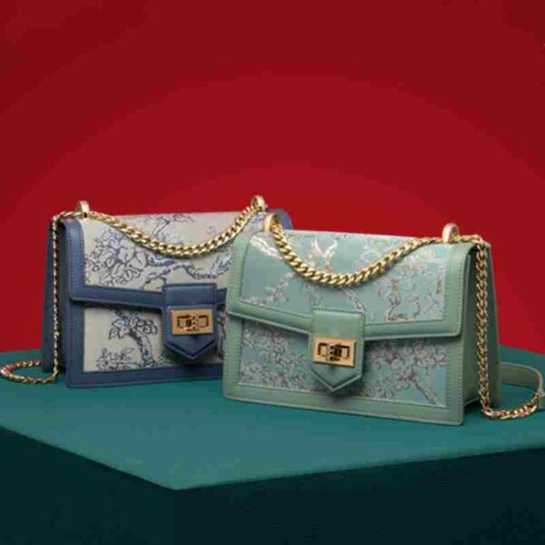 Embroidery Leather Shoulder Square Handbag Sacred Tree - Image 2