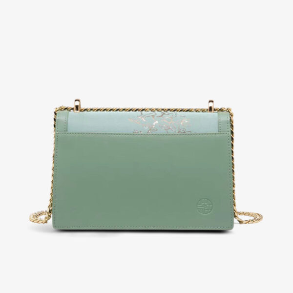 Embroidery Leather Shoulder Square Handbag Sacred Tree - Image 6