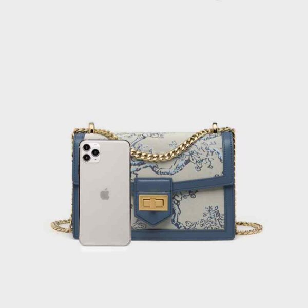 Embroidery Leather Shoulder Square Handbag Sacred Tree - Image 8