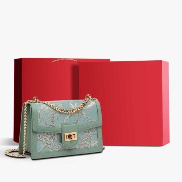Embroidery Leather Shoulder Square Handbag Sacred Tree - Image 12