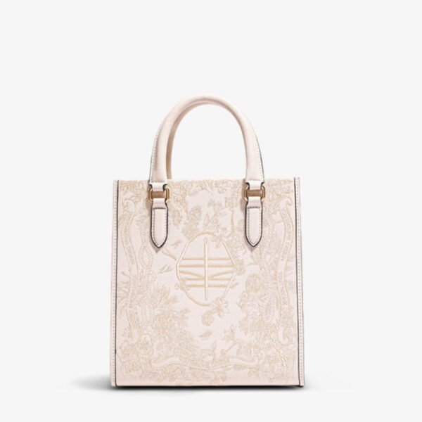 Embroidery Leather Tote Bag Dream Forest