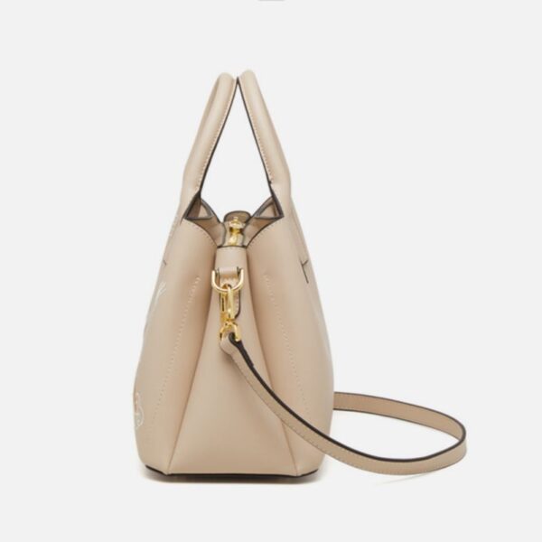 Embroidery Leather Tote Bag Traditional Crane - Image 11