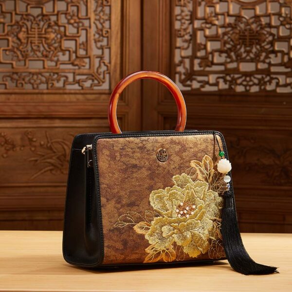 Embroidery Nishijin Weave Chinese Style Retro Handbag - Image 3