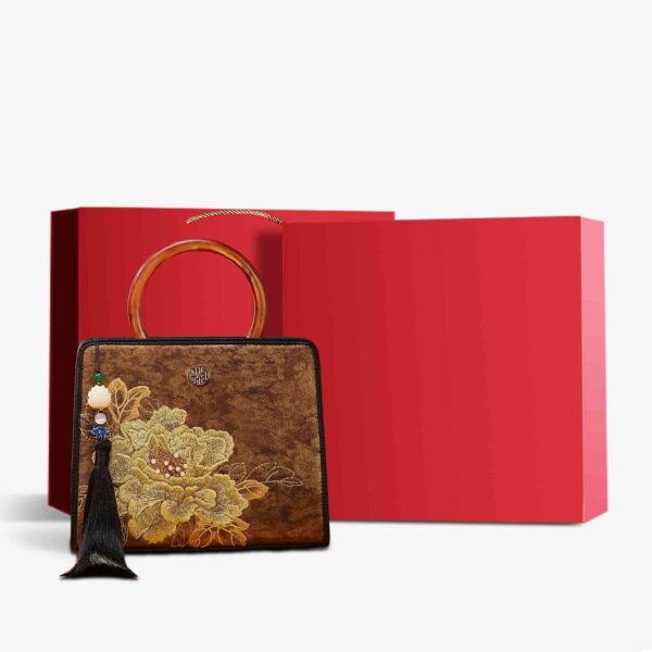 Embroidery Nishijin Weave Chinese Style Retro Handbag - Image 4