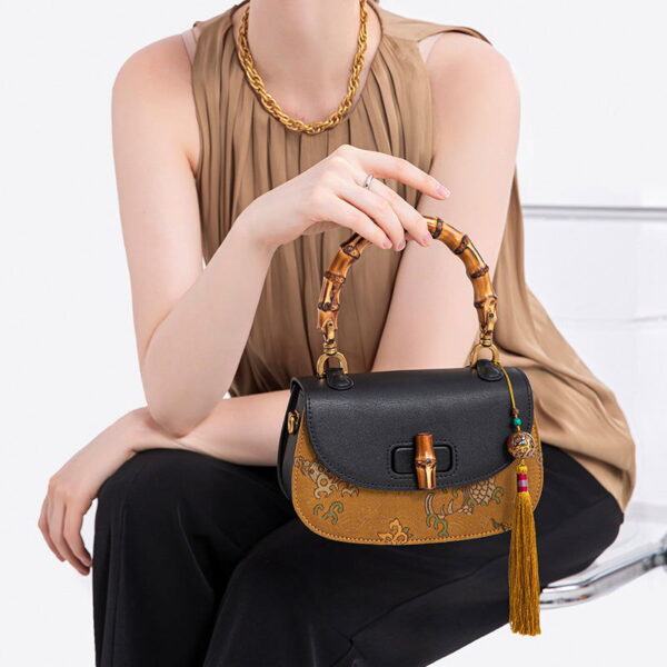 Xiangyunsha Silk Bamboo Joint Delicate Handbag with Pendant - Image 4