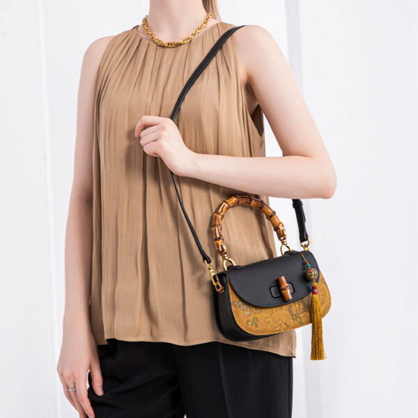Xiangyunsha Silk Bamboo Joint Delicate Handbag with Pendant - Image 5