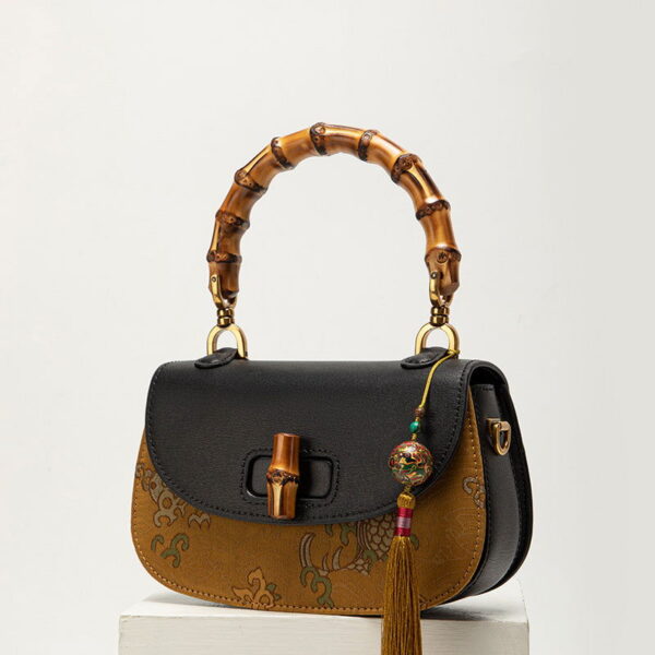 Xiangyunsha Silk Bamboo Joint Delicate Handbag with Pendant - Image 8