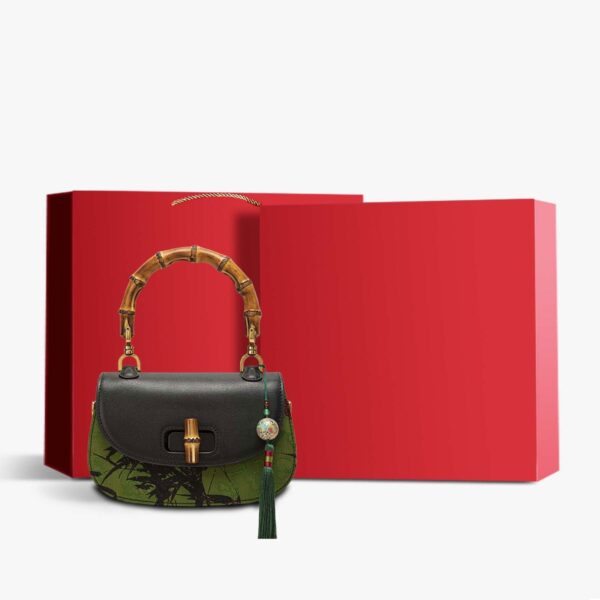 Xiangyunsha Silk Bamboo Joint Delicate Handbag with Pendant - Image 13