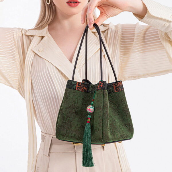 Xiangyunsha Silk Elegant Mini Bucket Bag - Image 3