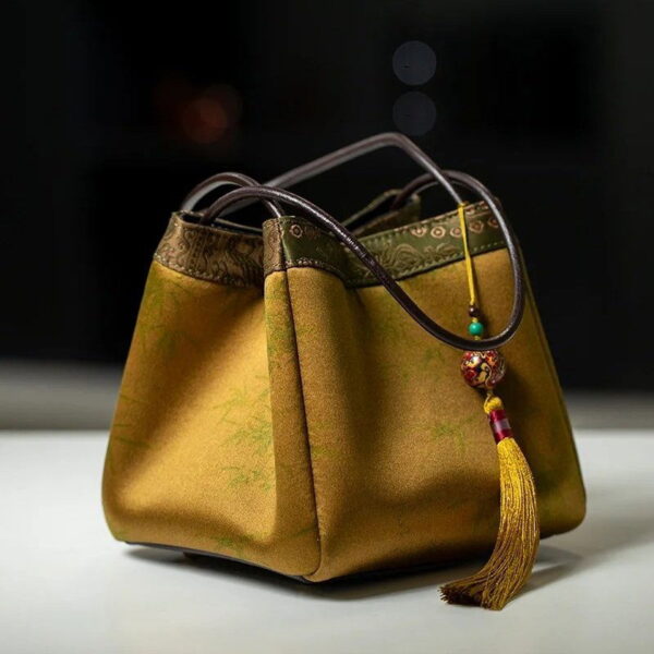 Xiangyunsha Silk Elegant Mini Bucket Bag - Image 4
