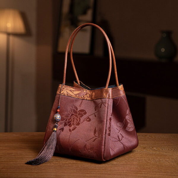 Xiangyunsha Silk Elegant Mini Bucket Bag - Image 6