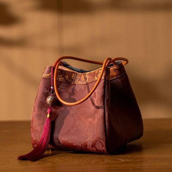 Xiangyunsha Silk Elegant Mini Bucket Bag - Image 8