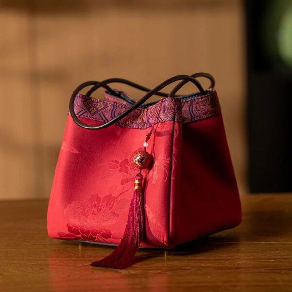 Xiangyunsha Silk Elegant Mini Bucket Bag - Image 10