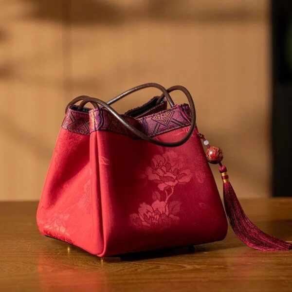 Xiangyunsha Silk Elegant Mini Bucket Bag - Image 11