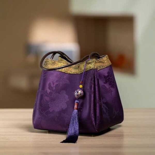 Xiangyunsha Silk Elegant Mini Bucket Bag - Image 13