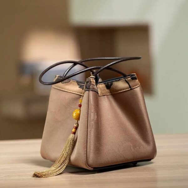 Xiangyunsha Silk Elegant Mini Bucket Bag - Image 17