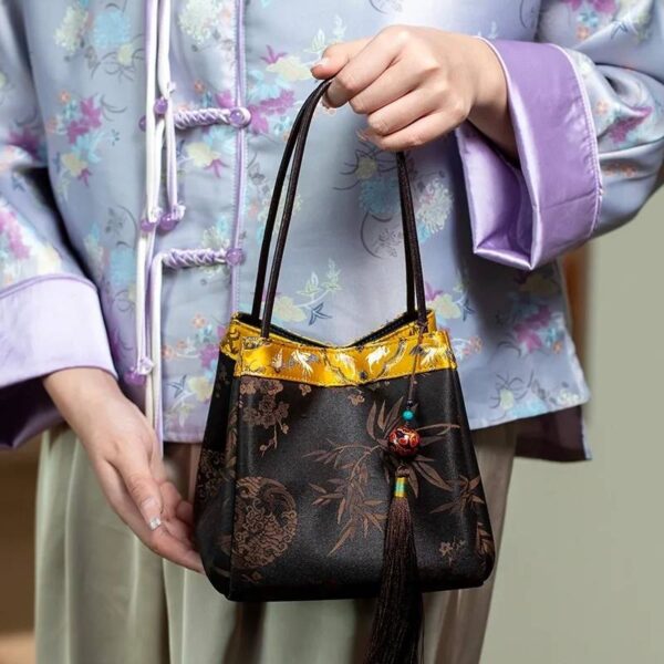 Xiangyunsha Silk Elegant Mini Bucket Bag - Image 21