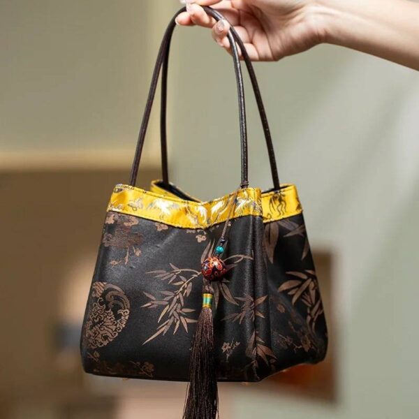 Xiangyunsha Silk Elegant Mini Bucket Bag - Image 22