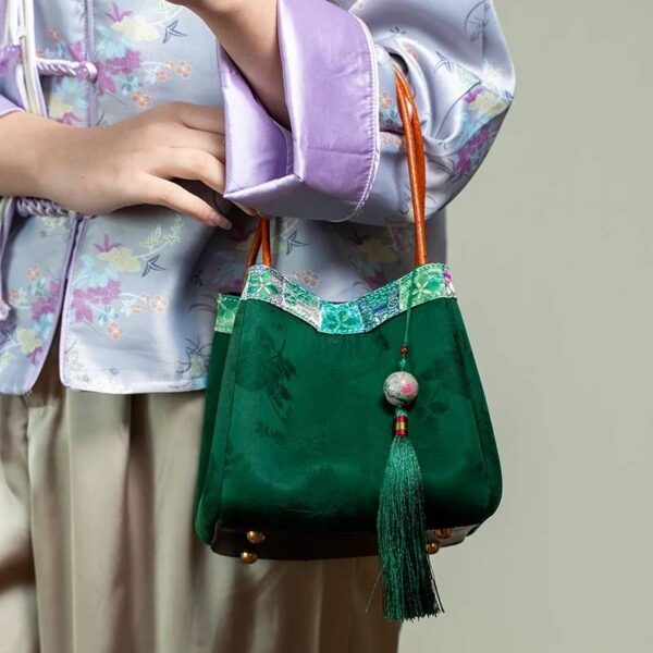 Xiangyunsha Silk Elegant Mini Bucket Bag - Image 25