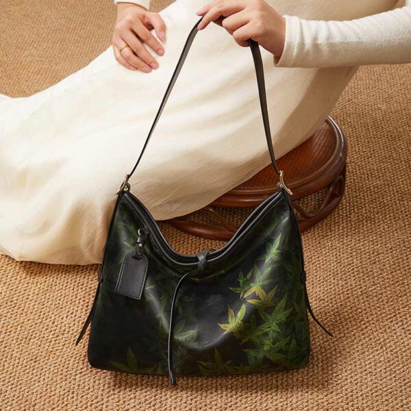 Xiangyunsha Silk Large-Capacity Green Tote Bag - Image 2