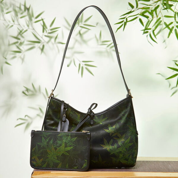 Xiangyunsha Silk Large-Capacity Green Tote Bag - Image 3