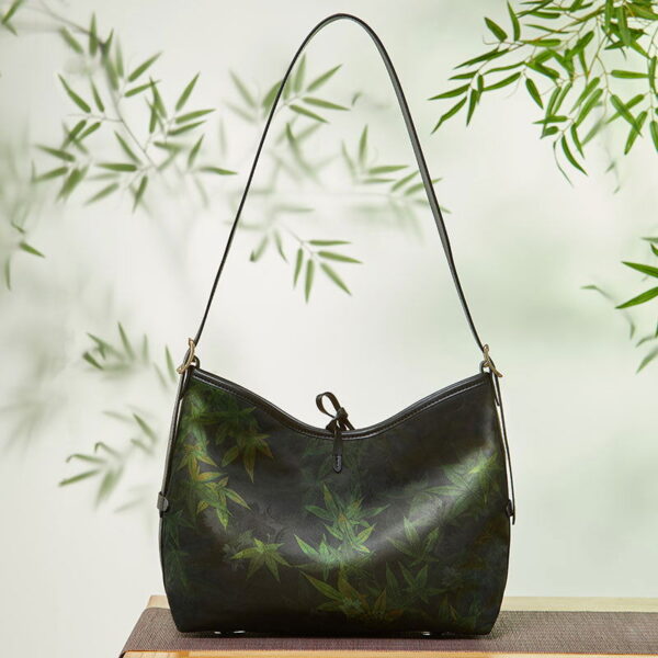Xiangyunsha Silk Large-Capacity Green Tote Bag - Image 6
