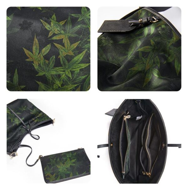 Xiangyunsha Silk Large-Capacity Green Tote Bag - Image 9