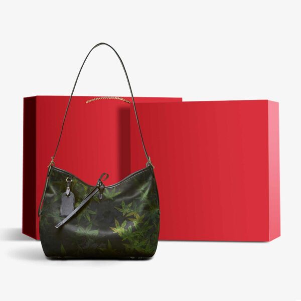 Xiangyunsha Silk Large-Capacity Green Tote Bag - Image 10