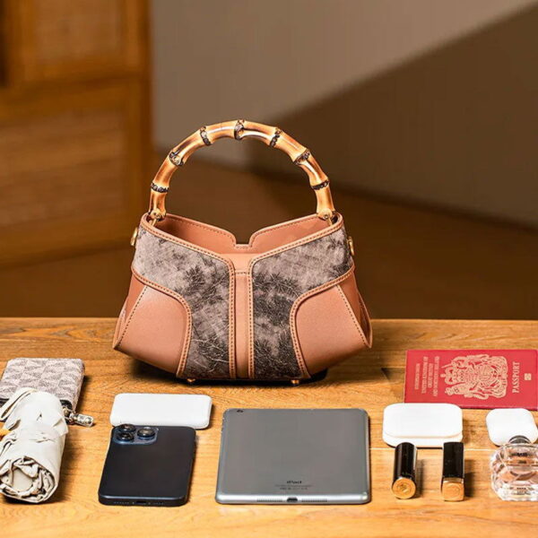 Xiangyunsha Silk Song Brocade Bamboo Wing Bag Designer Handbag - Image 12