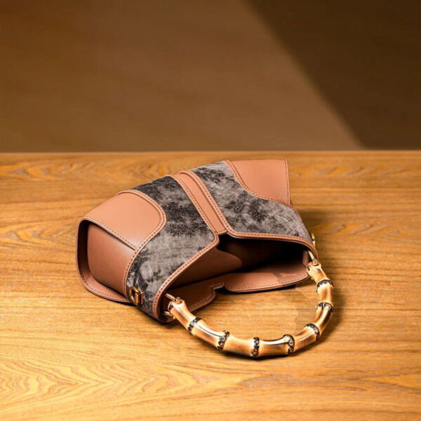 Xiangyunsha Silk Song Brocade Bamboo Wing Bag Designer Handbag - Image 13