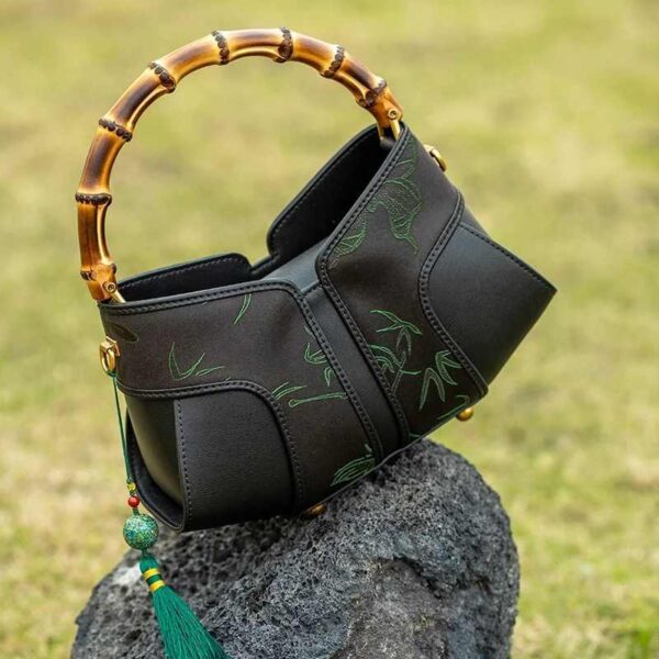 Xiangyunsha Silk Song Brocade Bamboo Wing Bag Designer Handbag - Image 20
