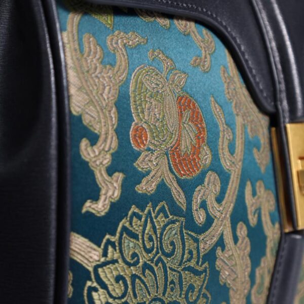 Handmade Song Brocade Chinoiserie Leather Bag Clutch Bag - Image 6