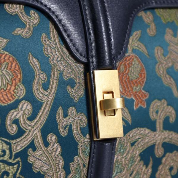 Handmade Song Brocade Chinoiserie Leather Bag Clutch Bag - Image 7