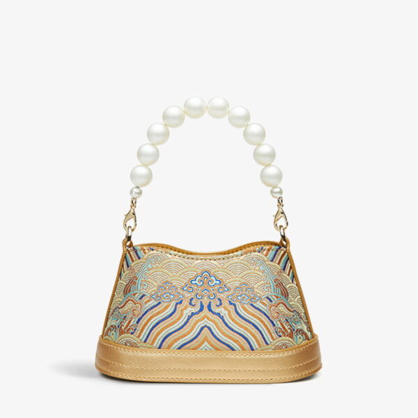 Shu Embroiderey Pearl Beaded Bucket Bag