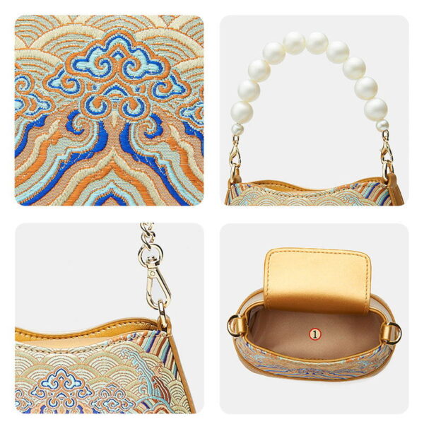 Shu Embroiderey Pearl Beaded Bucket Bag - Image 4