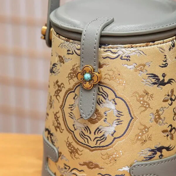 Song Brocade Fragrant Cloud Silk Bucket Bag - Image 6