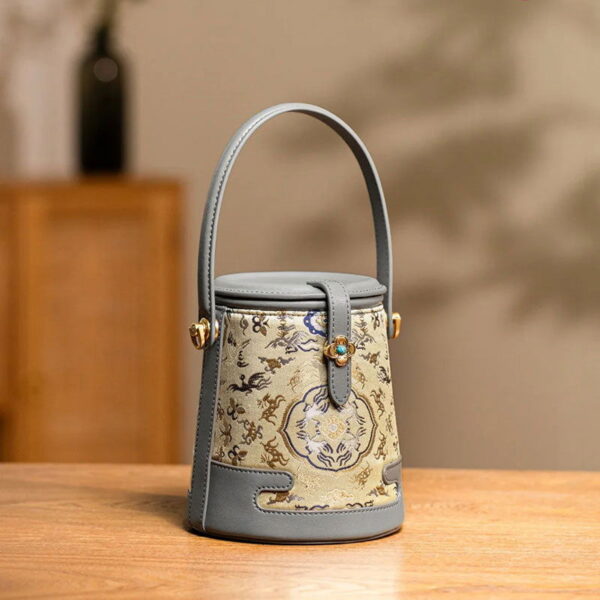Song Brocade Fragrant Cloud Silk Bucket Bag - Image 8