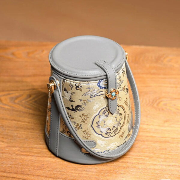 Song Brocade Fragrant Cloud Silk Bucket Bag - Image 9