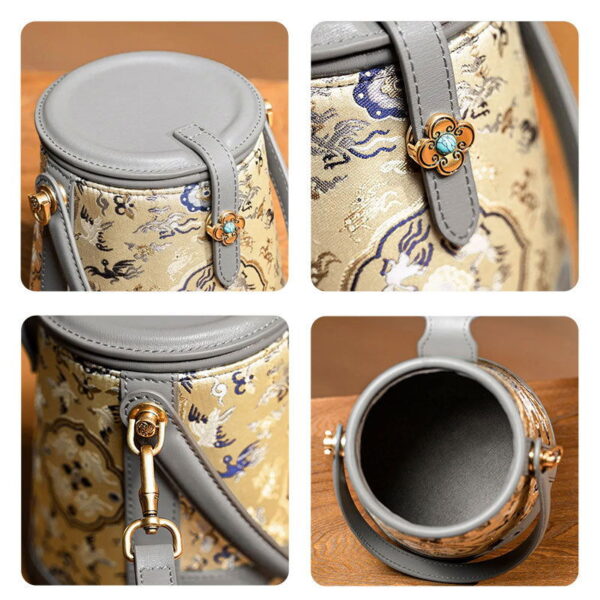 Song Brocade Fragrant Cloud Silk Bucket Bag - Image 10