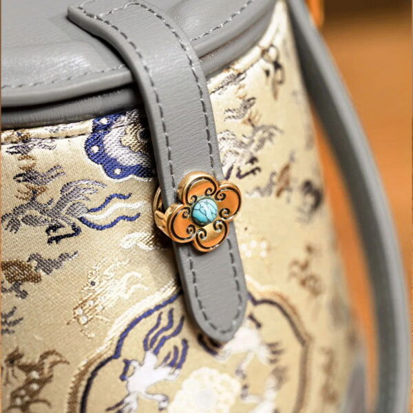 Song Brocade Fragrant Cloud Silk Bucket Bag - Image 12