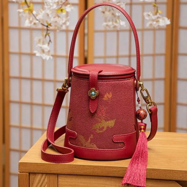 Song Brocade Fragrant Cloud Silk Bucket Bag - Image 14