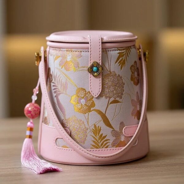 Song Brocade Fragrant Cloud Silk Bucket Bag - Image 7